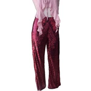 Pink sequin pants